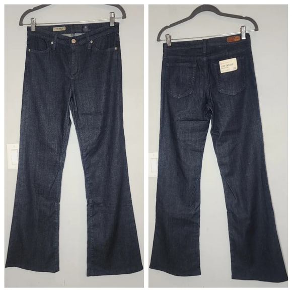 NWT AG Carine Trouser Leg Jeans Cotton Lyocell Women's size 28 darkwash - Picture 1 of 15